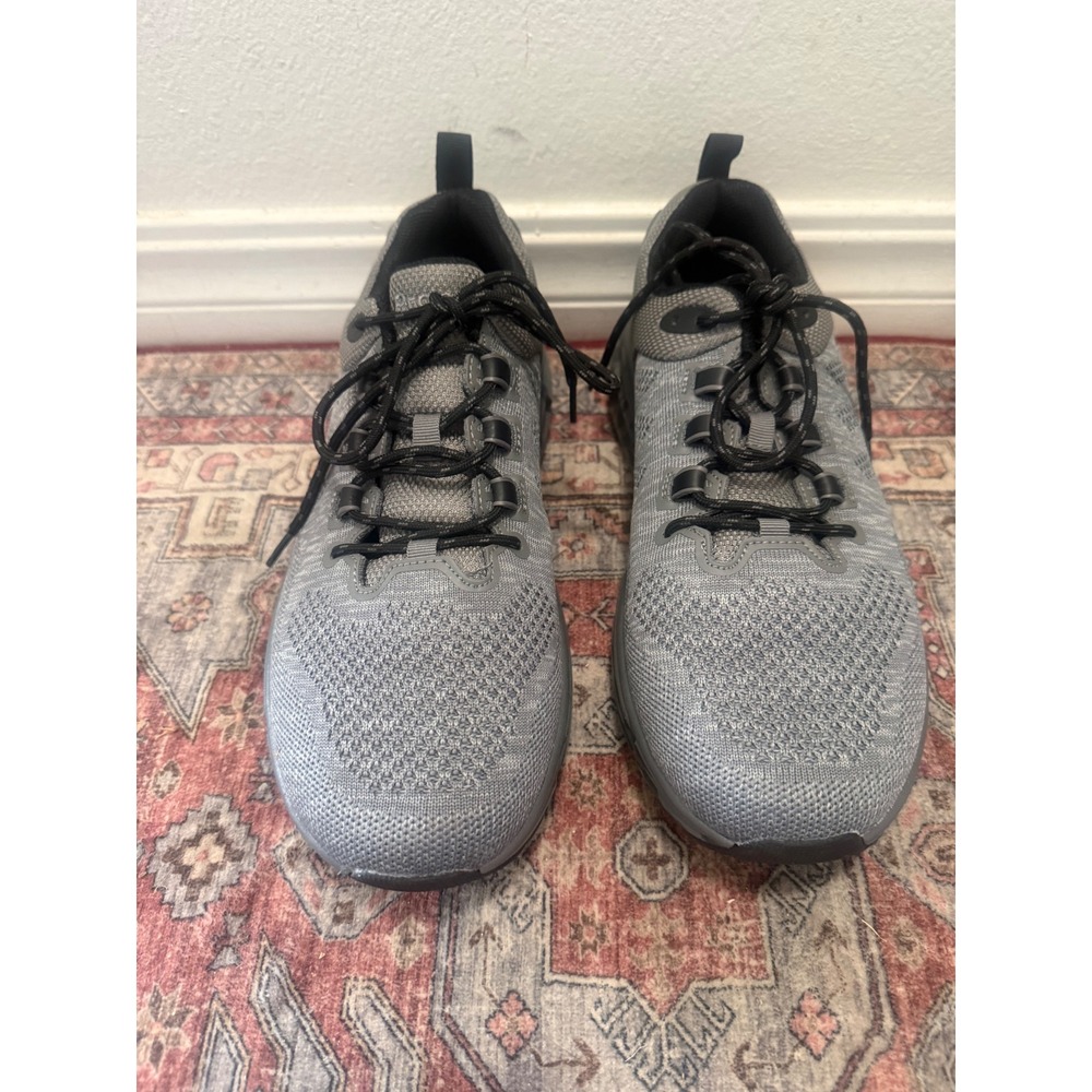 Propet Mens Viasol Grey Knit Walking Shoes MAA322M 12M Low Top Sneaker NEW